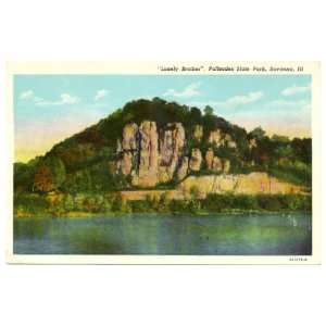 1940s Vintage Postcard   Lonely Brother Rock Formation   Palisades 