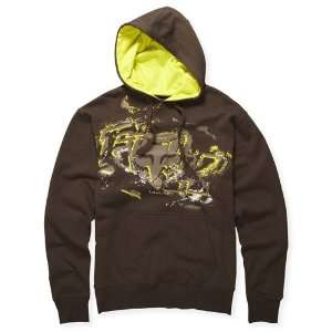  FOX TORN PULLOVER FLEECE DARK BROWN S