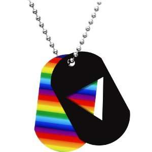  Handcrafted Rainbow Pride Triangle ID Dog Tag Jewelry
