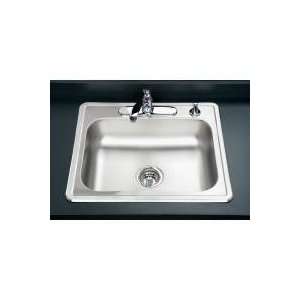 Houzer 2522 9 BS4 1 Glowtone Stainless Steel Topmount Single Bowl Sink 