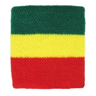 WRISTBAND Sweatband PUNK Stripe Jamaica RASTA Reggae  