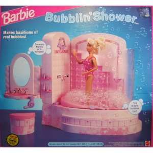  Barbie BUBBLIN SHOWER BATH Playset SPRAYS Real BUBBLES 