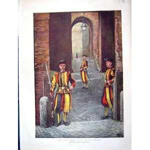  1899 POPES SWISS GUARDS VATICAN ROME ITALY COLOUR