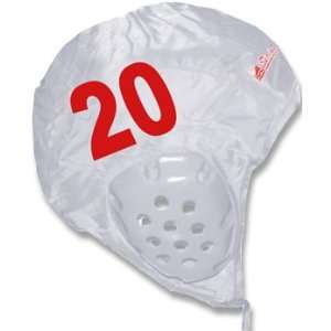  Sprint Aquatics Water Polo Swim Cap Set 2 13 WHITE CAP/RED 
