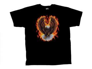 Eagle T Shirt Eagle Surrounded By Fire Flames  