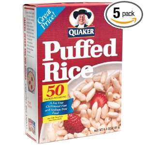 Quaker Puffed Rice, 6.4000 ounces (Pack of5)  Grocery 