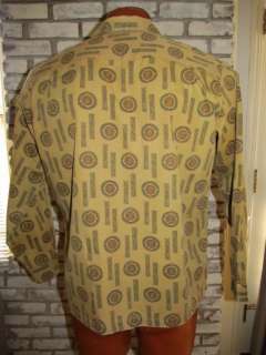 1950s Vtg STYLETOWN Early American 100% COTTON Buttons SHIRT Greens L 