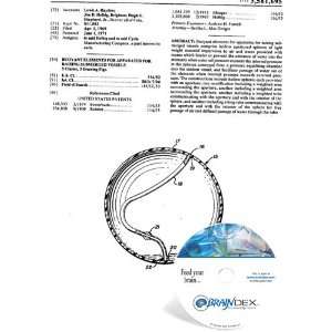 NEW Patent CD for BUOYANT ELEMENTS FOR APPARATUS FOR RAISING SUBMERGED 