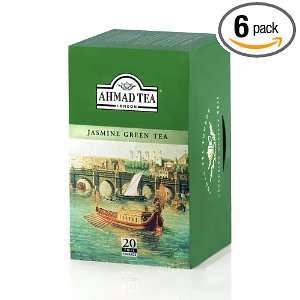 Ahmad Tea Jasmine Green Tea, 20 count (Pack of 6):  Grocery 