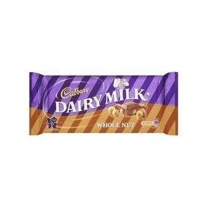 Cadbury Dairy Milk Chocolate Whole Nut Bar 120g   Pack of 6:  