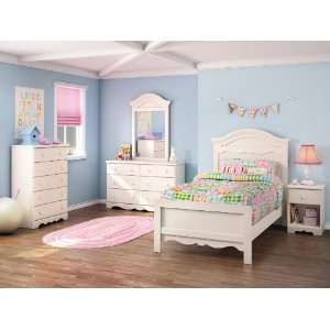  Summer Breeze Twin 5 Piece Bedroom Set in White Wash