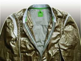 NEW HUGO BOSS Gold Metallic Casual Bomber Designer Jacket Coat Veste 