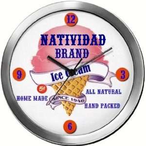  NATIVIDAD 14 Inch Ice Cream Metal Clock Quartz Movement 