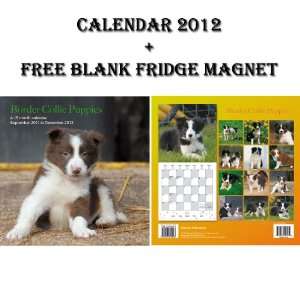 BORDER COLLIE PUPPIES 2012 CALENDAR + FREE FRIDGE MAGNET   BY MAGNUM