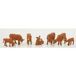  HO Cows & Calves, Brown (7): Toys & Games