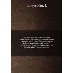   mit Subvention des israelitischen Literaturvereins: L Lewysohn: Books