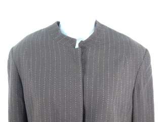 IRENE VAN RYB Brown Pinstripe Blazer Skirt Suit 40/46  