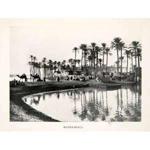 1911 Print Bedreshein Egypt Camel Caravan Cityscape Historic Image 