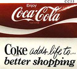 Old 1960 COKE WINDOW DECAL Coca Cola Store STICKER!  