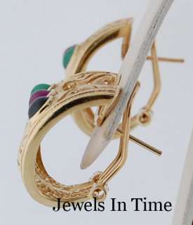 Ladies Diamond & Gemstone Earrings 14k Gold  