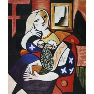  Oil Painting: Woman with Book: Pablo Picasso Hand Painted 