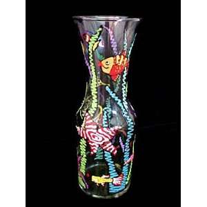   Hand Painted   Glass Carafe   1 Liter 