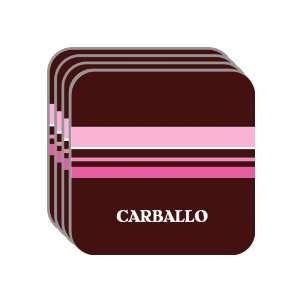 Personal Name Gift   CARBALLO Set of 4 Mini Mousepad Coasters (pink 