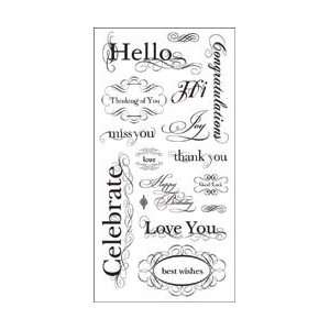  New   Paper Company Clear Stamps 4X8 Sheet   Flourish Text by Paper 