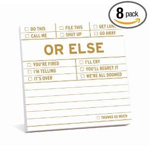  Knock Knock Sticky Notes: Or Else (Pack of 8): Health & Personal Care