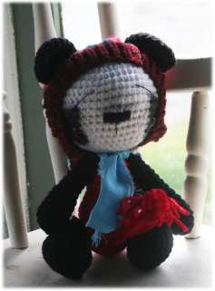 OOAK Mini Vintage Crochet Bear 9 ★ CaLViN Panda★aThread Artist 