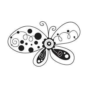   Rubber Stamp Mardigras Butterfly; 3 Items/Order Arts, Crafts & Sewing