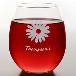  Gerbera Stemless Red Wine Glass