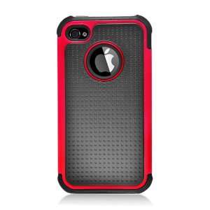 : iPhone 4S Armor 3in1 Crytal Red Black Cover Black Silicon Case 4S/4 