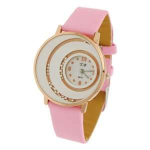  Como Woman Pink Adjustable Band Gold Tone White Round Dial 
