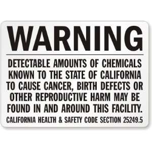  Detectable Amounts Of Chemicals Known To The State Of California 