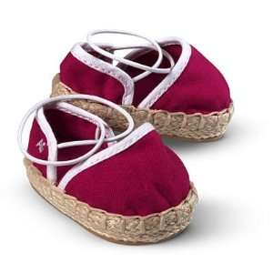   American Girl Club Red Espadrille Sandals for 18 Doll Toys & Games