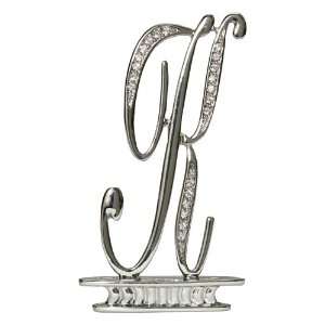  Ivy Lane Design Monogram Crystal Cake Top Letter K, Silver 