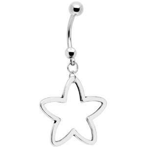  Gazing Hollow Star Belly Ring: Jewelry