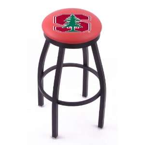 Stanford University 25 Single ring swivel bar stool with Black, solid 