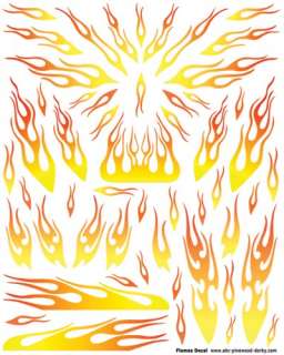 Pinewood Derby Car Flames Decal  