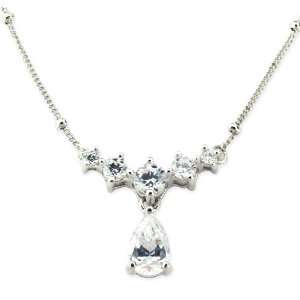   Round and Princess Cut Cubic Zirconia Royal Jewels Necklace: Jewelry