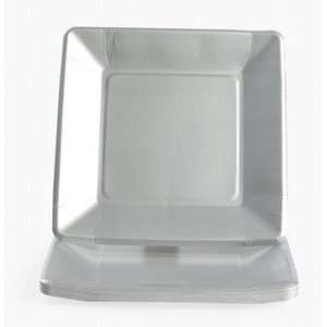  Square Dinner Plates   Metallic Silver   Tableware & Party Plates 