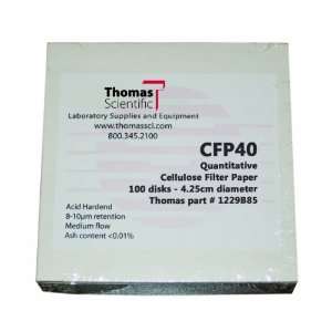 Thomas CFP40 110 Cellulose Quantitative Filter Paper, 11cm Diameter, 8 