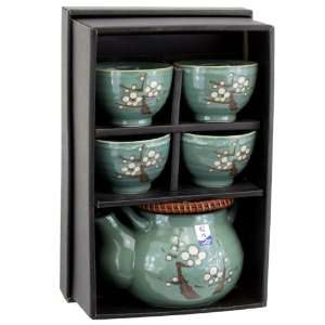 Japanese Sakura Tea Pot & Cup (Set of 5):  Kitchen & Dining