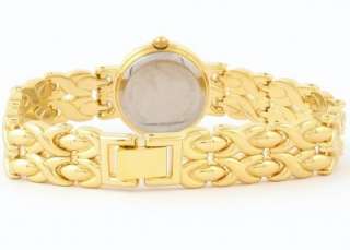 CARVEL Ladies Pearl Gold Tone Watch & Bracelet Gift Set  