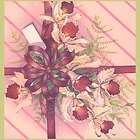 Vtg WRAPPING PAPER Gift FLORAL Orchid PINK 1950s UNUSED