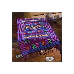  NOVICA Cotton table runner, Colorful Quetzal