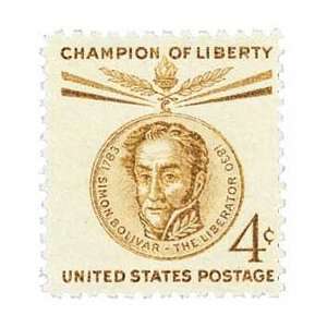  #1110   1958 4c Simon Bolivar Postage Stamp Numbered Plate 
