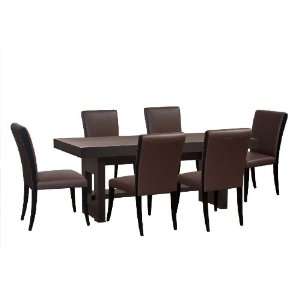   Sofa 78 Rectangle Dining Table w/ 6 Mocca Side Chairs