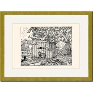  Gold Framed/Matted Print 17x23, He Soon Spied the Hook and 